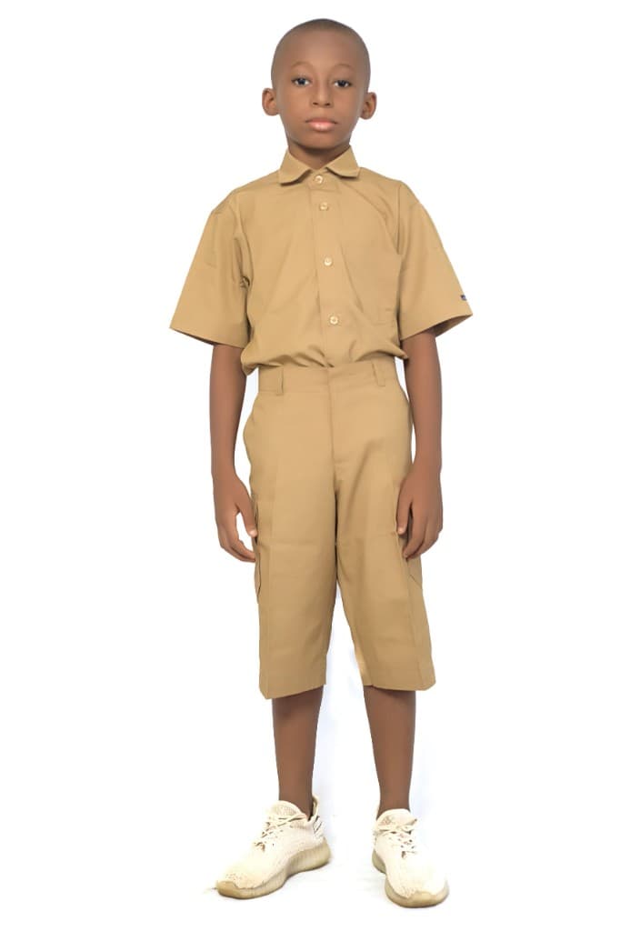 Tenue beige garcon primaire