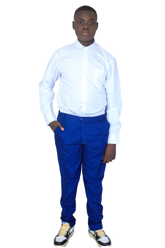 Ensemble garcon bleu (chemise + pantalon)