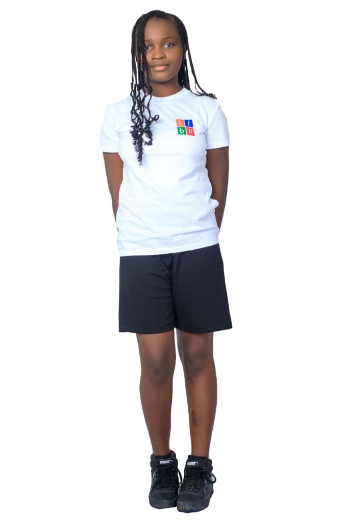 Tenue sport fille blanc et bleu